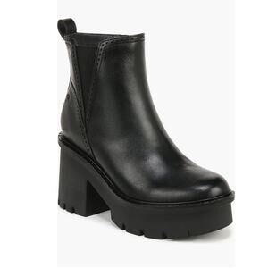 Naturalizer Women's Quest Platform Booties Black Leather Size 8 NIB Arch Support